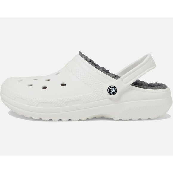 NEW Crocs Size Mens 7/Womens 9 Unisex Classic Lined Clog - White/Grey - Picture 2 of 5